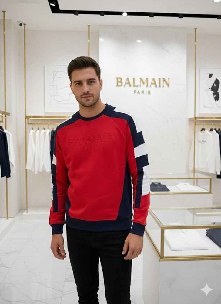 Balmain Red Premium Quality Sweatshirt-thumb-0
