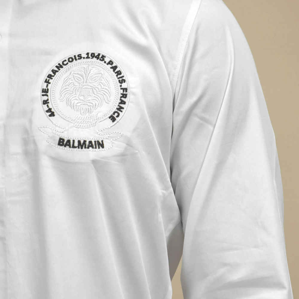 Balmain Embroidered logo White Premium Shirt-4
