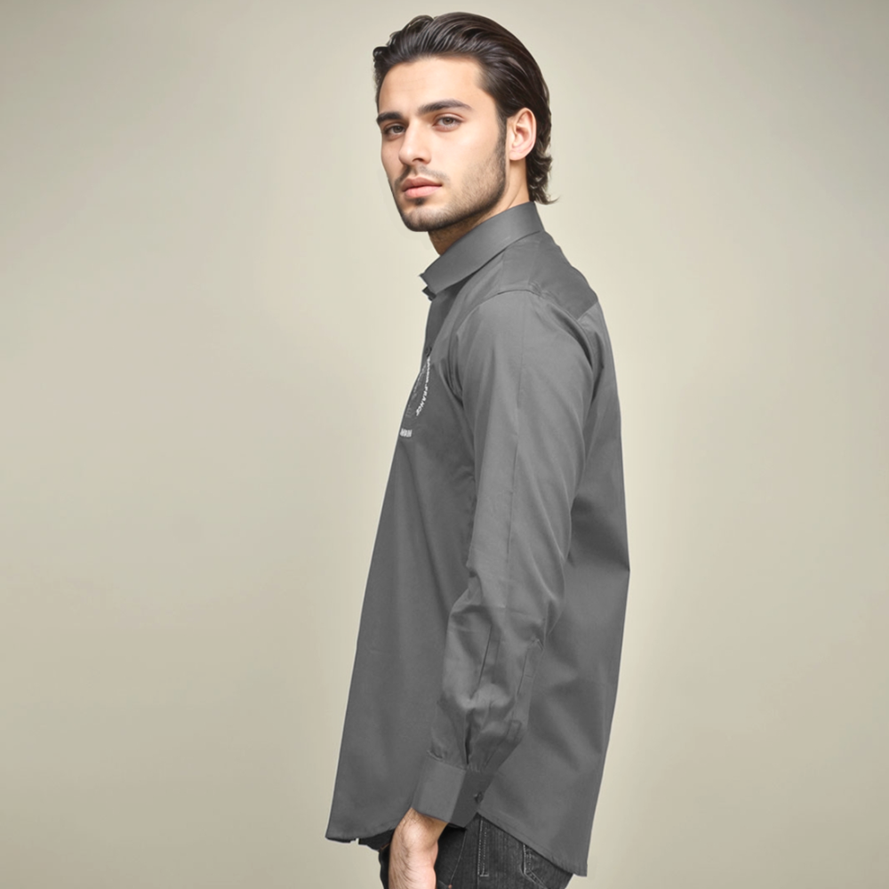 Balmain Embroidered logo Grey Premium Shirt-2