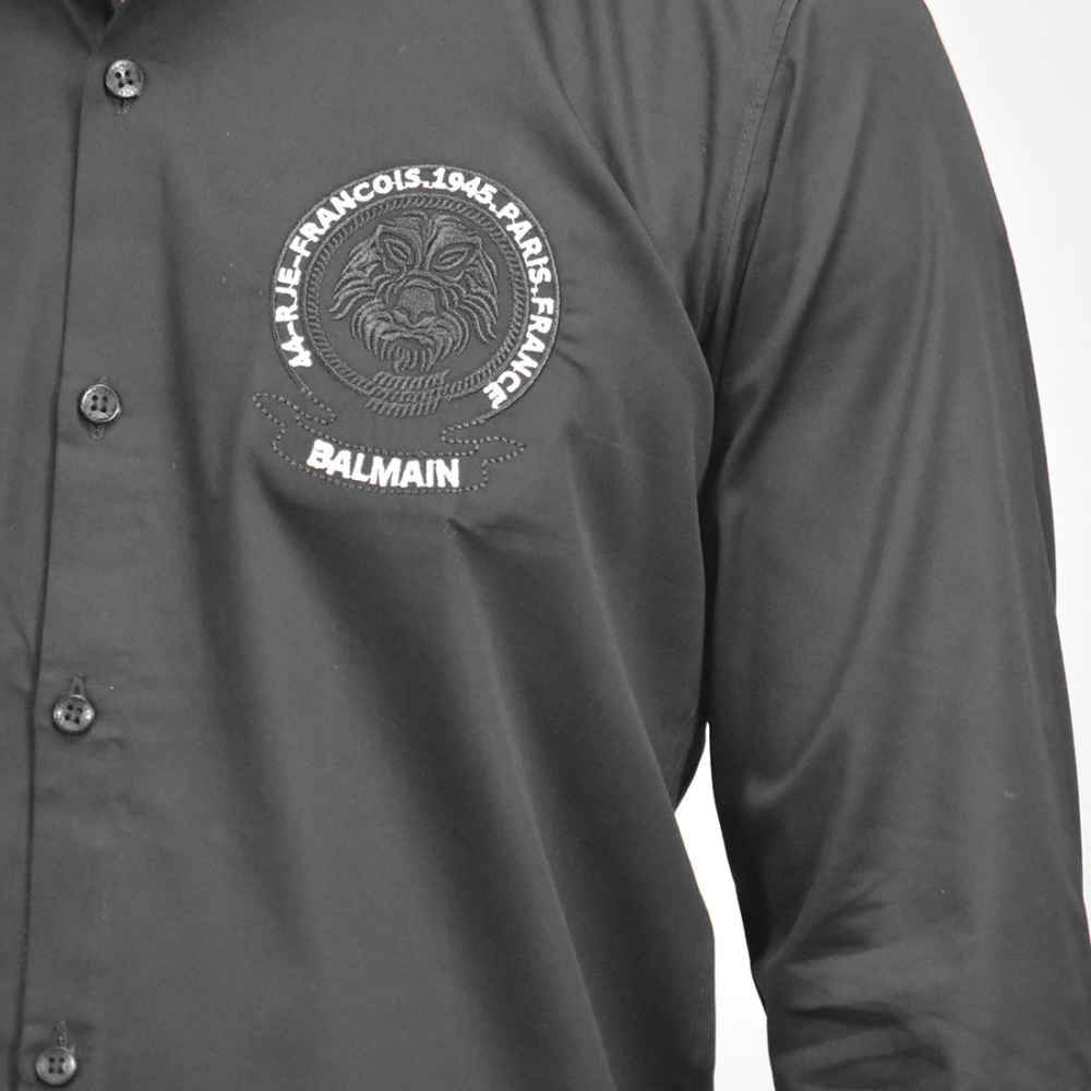 Balmain Embroidered logo Black Premium Shirt-4