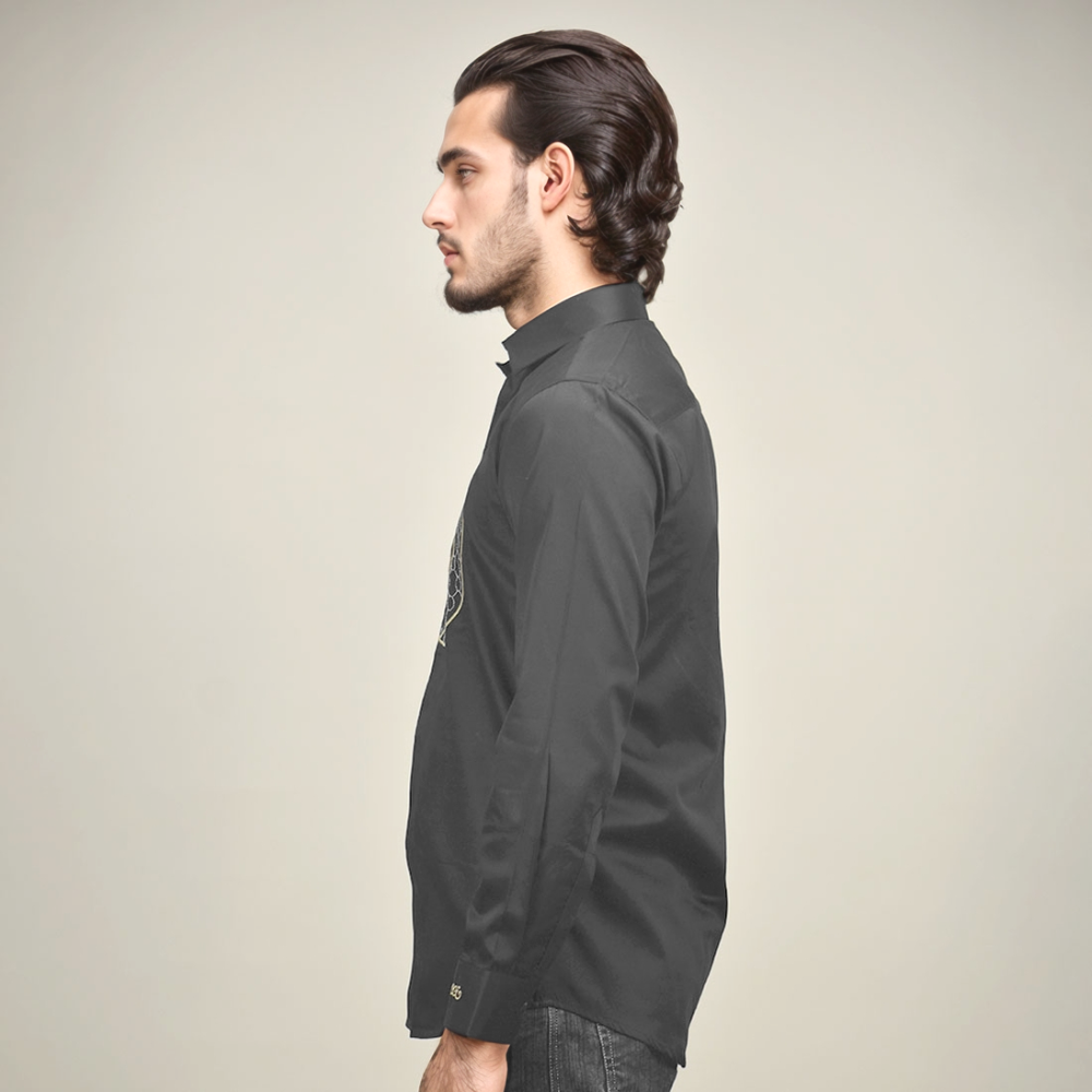 Gucci Embroidered logo Black Luxury Shirt-2