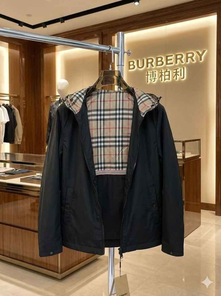 Burberry Black Leather Premium Quality Zipper-2