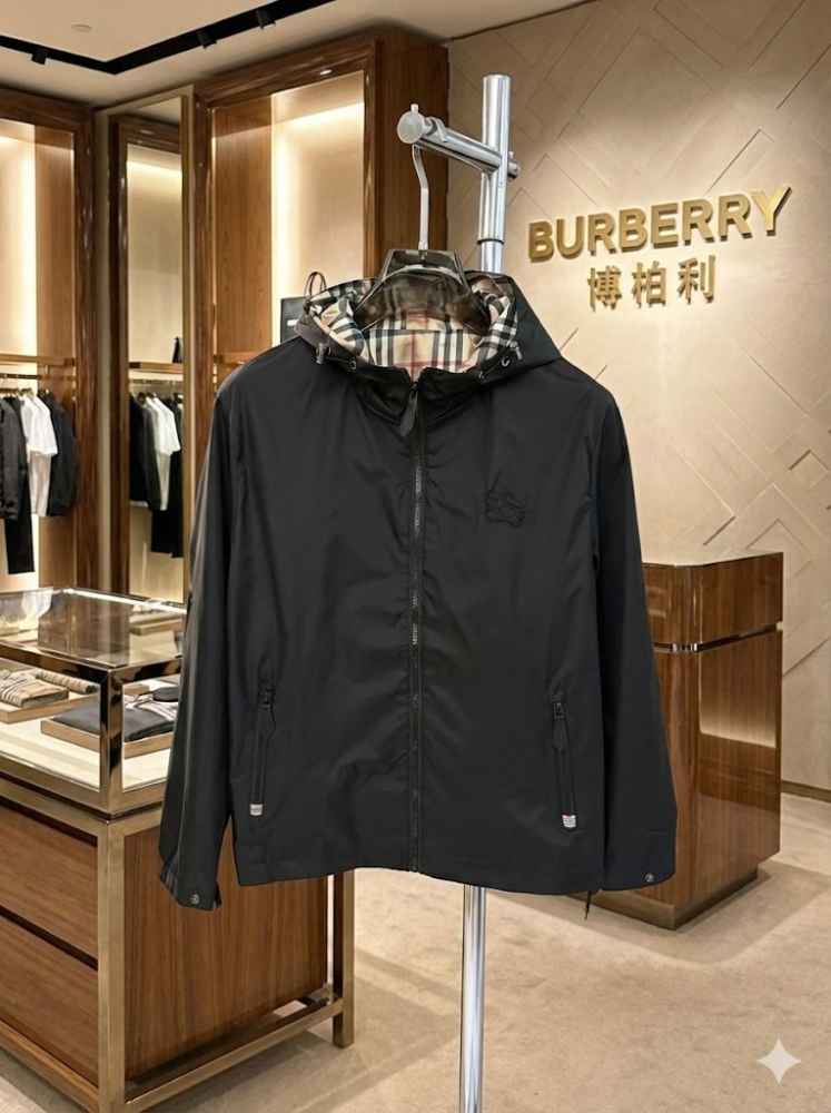 Burberry Black Leather Premium Quality Zipper-3