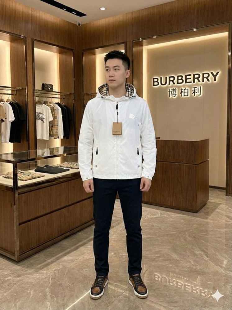 Burberry White Leather Premium Quality Zipper-2