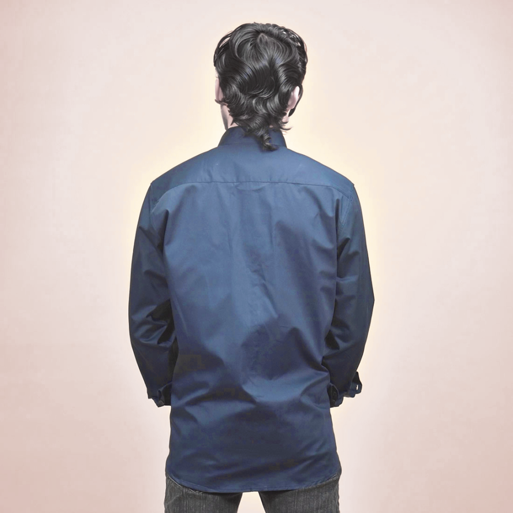 Armani Exchange Pipe logo Navy Blue Premium Shirt-3