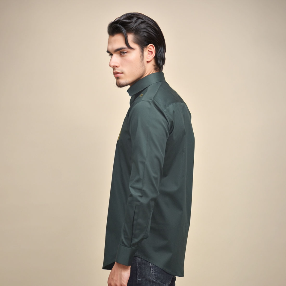 Versace Medusa Embroidered Green Premium Shirt-2