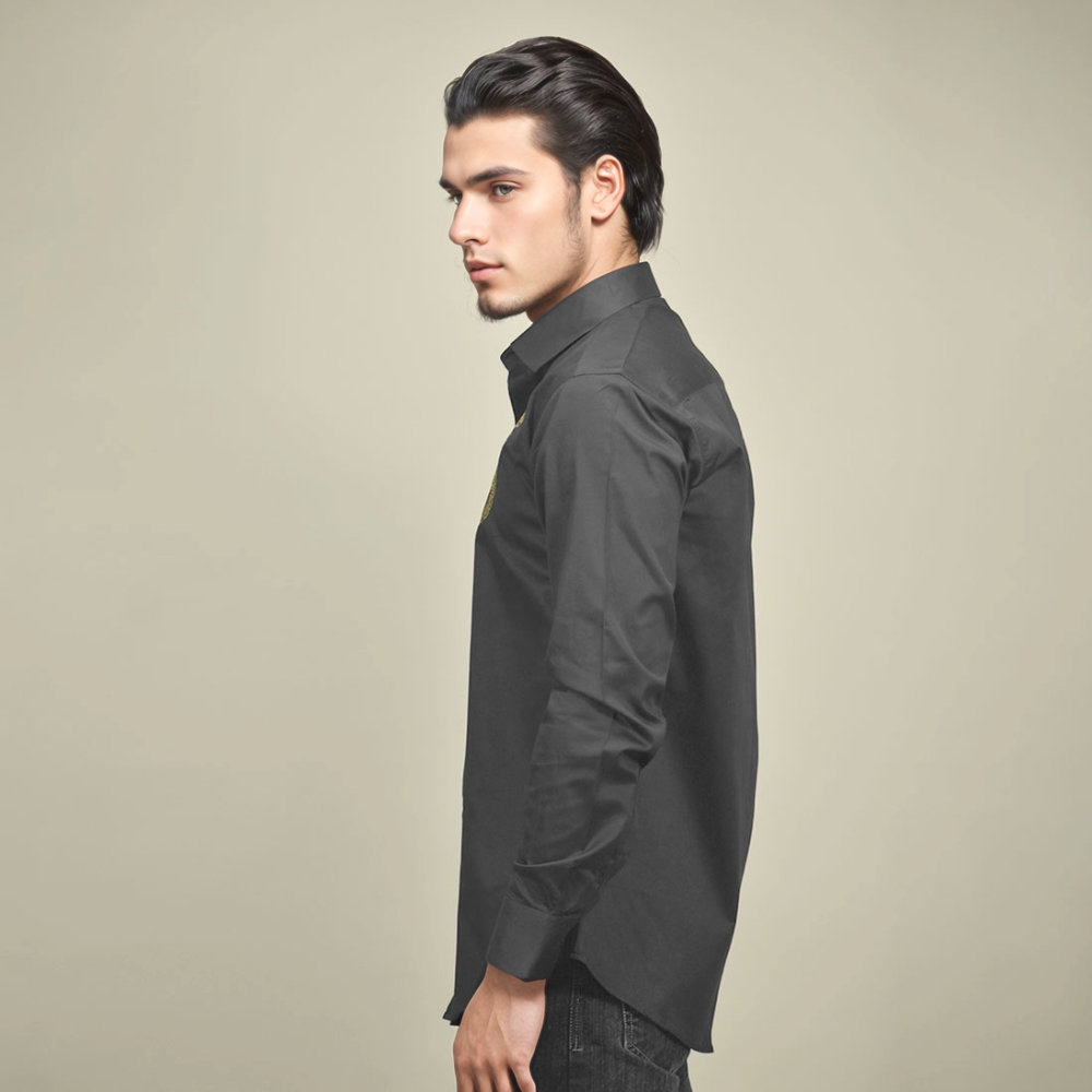 Versace Medusa Embroidered Black Premium Shirt-thumb-2