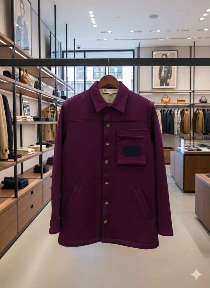 Burberry Purple Premium Quality Warm Shirt-2