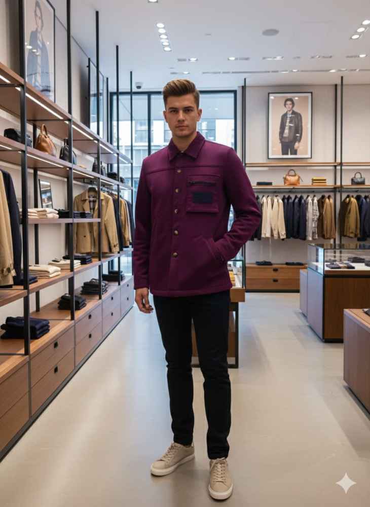 Burberry Purple Premium Quality Warm Shirt-1