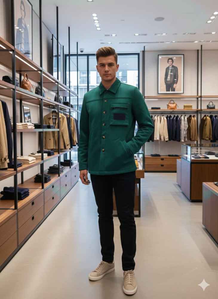 Burberry Green Premium Quality Warm Shirt-1