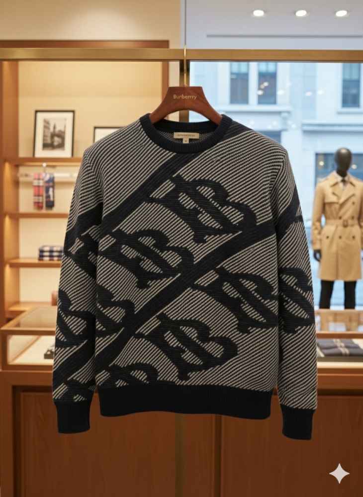 Burberry Grey Authentic Quality Pullover-3