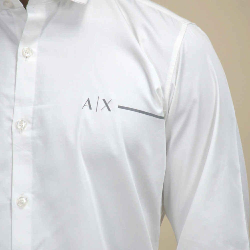 Armani Exchange Pipe logo White Premium Shirt-4