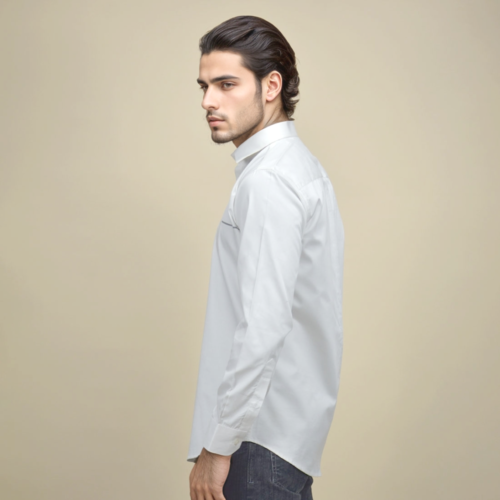 Armani Exchange Pipe logo White Premium Shirt-2