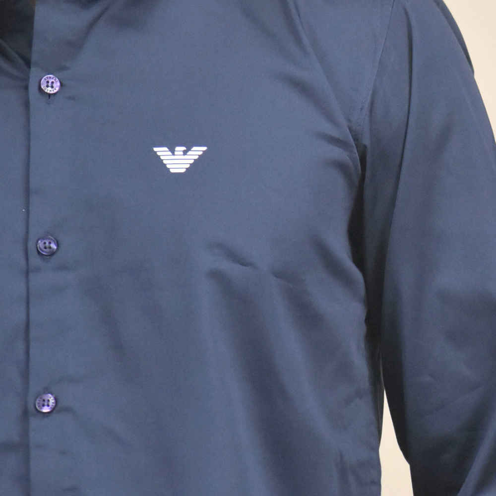 Emporio Armani Navy Blue Premium Cotton Shirt-4