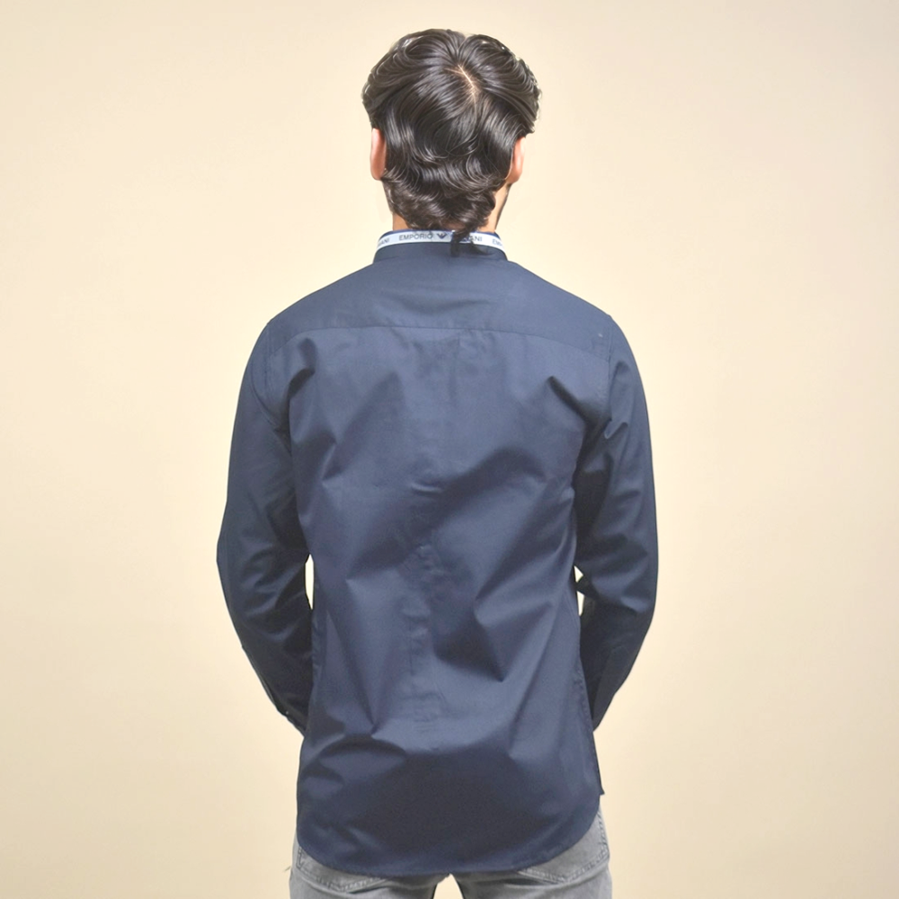 Emporio Armani Navy Blue Premium Cotton Shirt-3