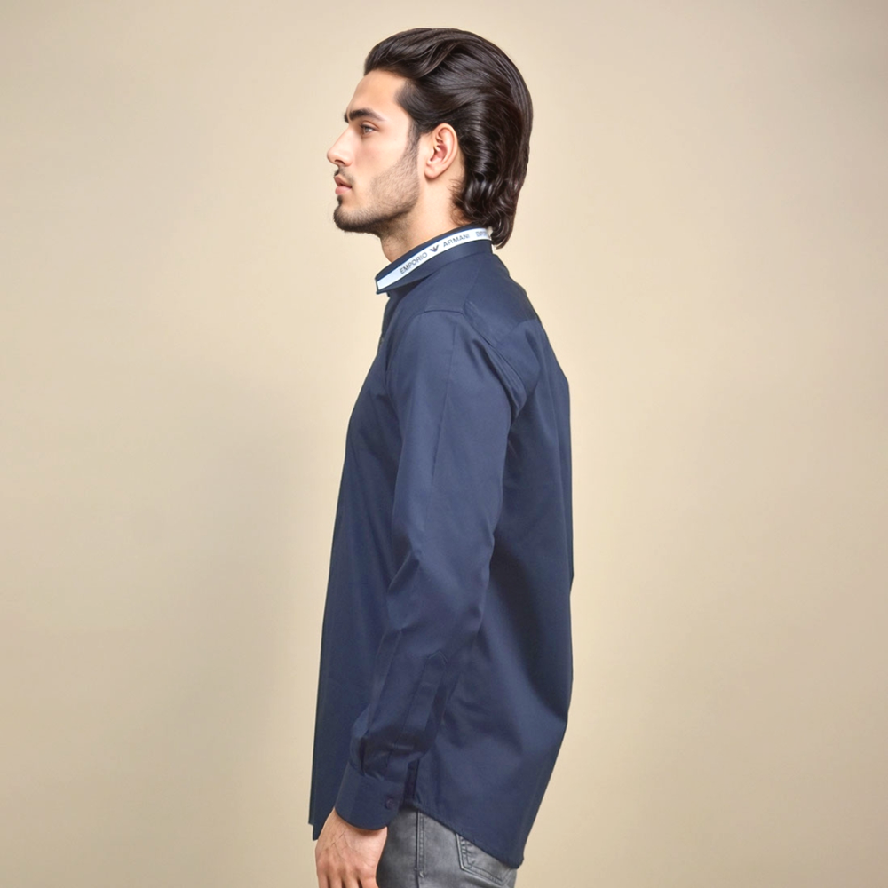 Emporio Armani Navy Blue Premium Cotton Shirt-2
