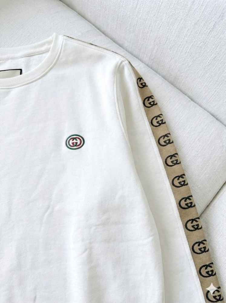 Gucci Embroidery White cotton Sweatshirt-thumb-1