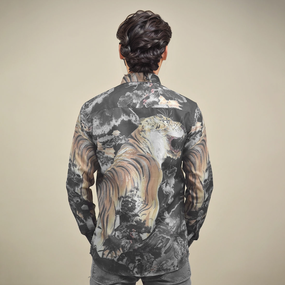 Gucci Tiger Printed Black Premium Shirt-3