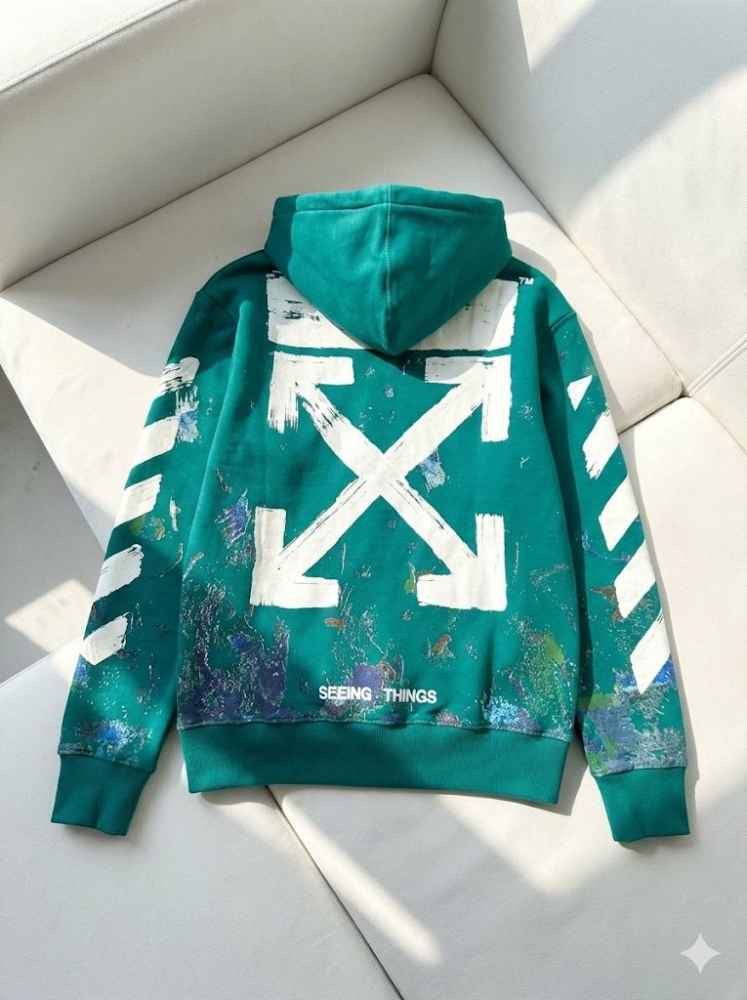 Off White Green Premium Quality Hoodie-thumb-4