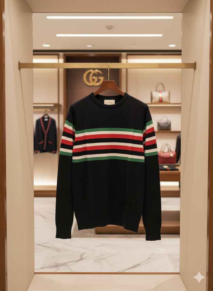 Gucci Embroidery Black cotton Sweatshirt-2