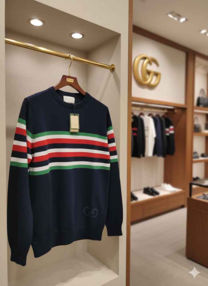 Gucci Embroidery Blue cotton Sweatshirt-thumb-2