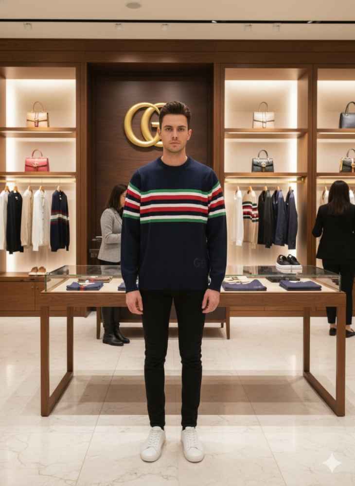 Gucci Embroidery Blue cotton Sweatshirt-thumb-0