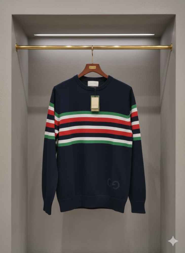 Gucci Embroidery Blue cotton Sweatshirt-thumb-3