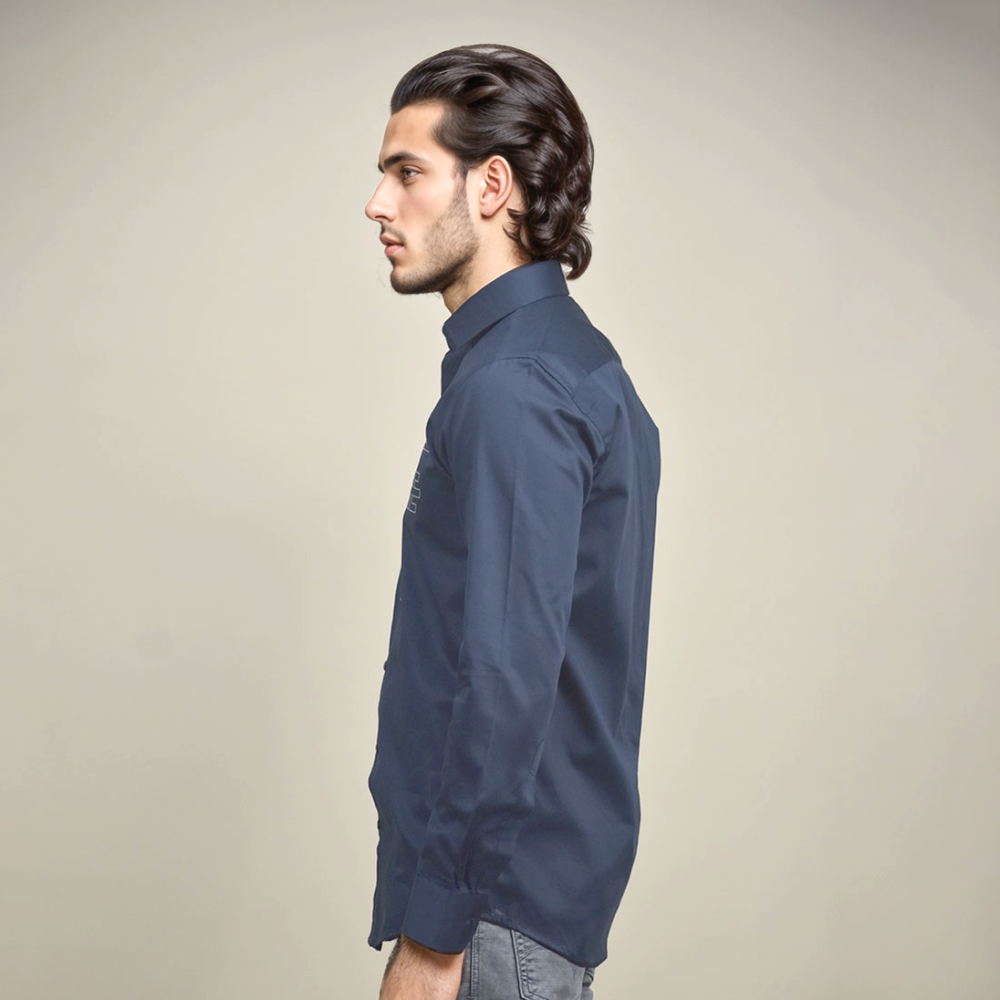 Armani Exchange Printed Blue Premium Shirt-2