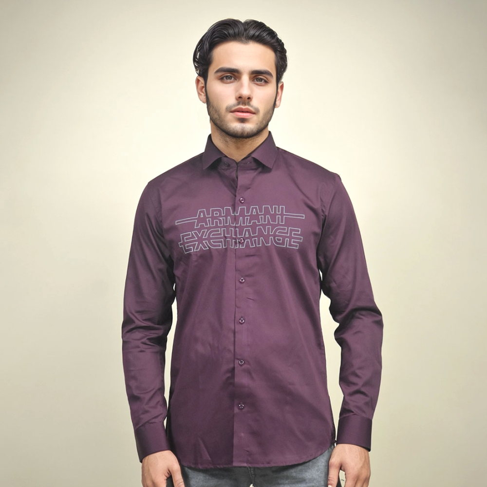 Armani Exchange Wine Premium Quality Shirt-1