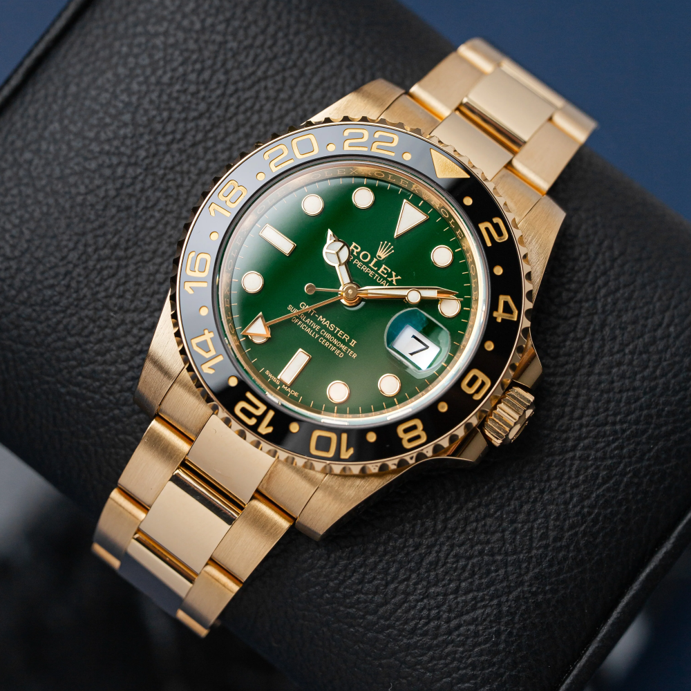 Rolex GMT-Master II Green dial 18K Yellow Gold & Ceramic Men's Watch 116718LN-1