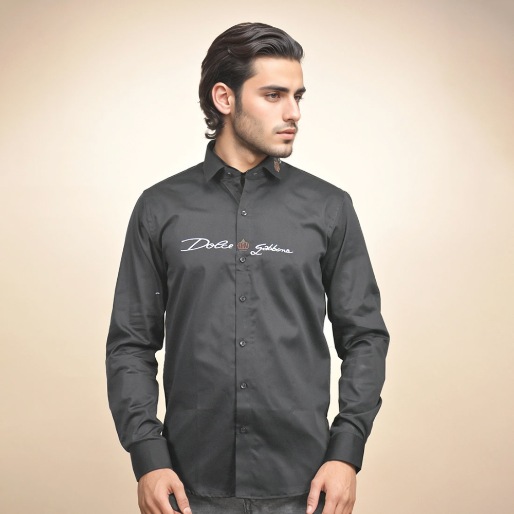 Dolce & Gabbana Black Premium Cotton Shirt-1