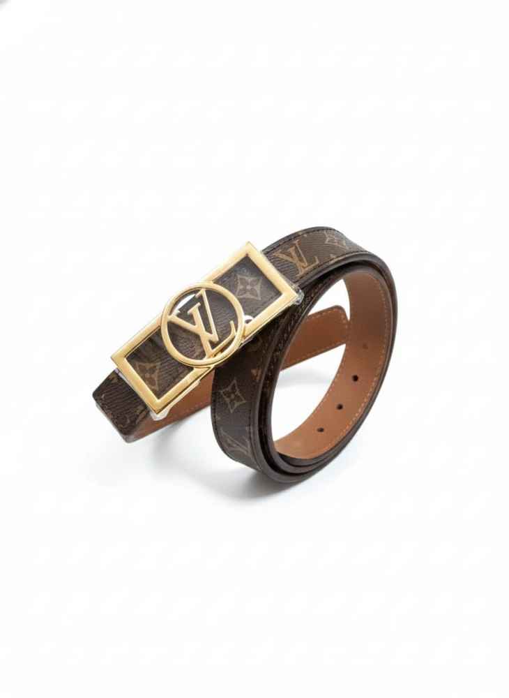 Louis Vuitton Brown & Golden Premium Quality Belt-2