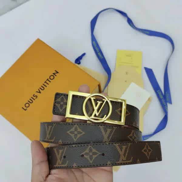 Louis Vuitton Brown & Golden Premium Quality Belt-1