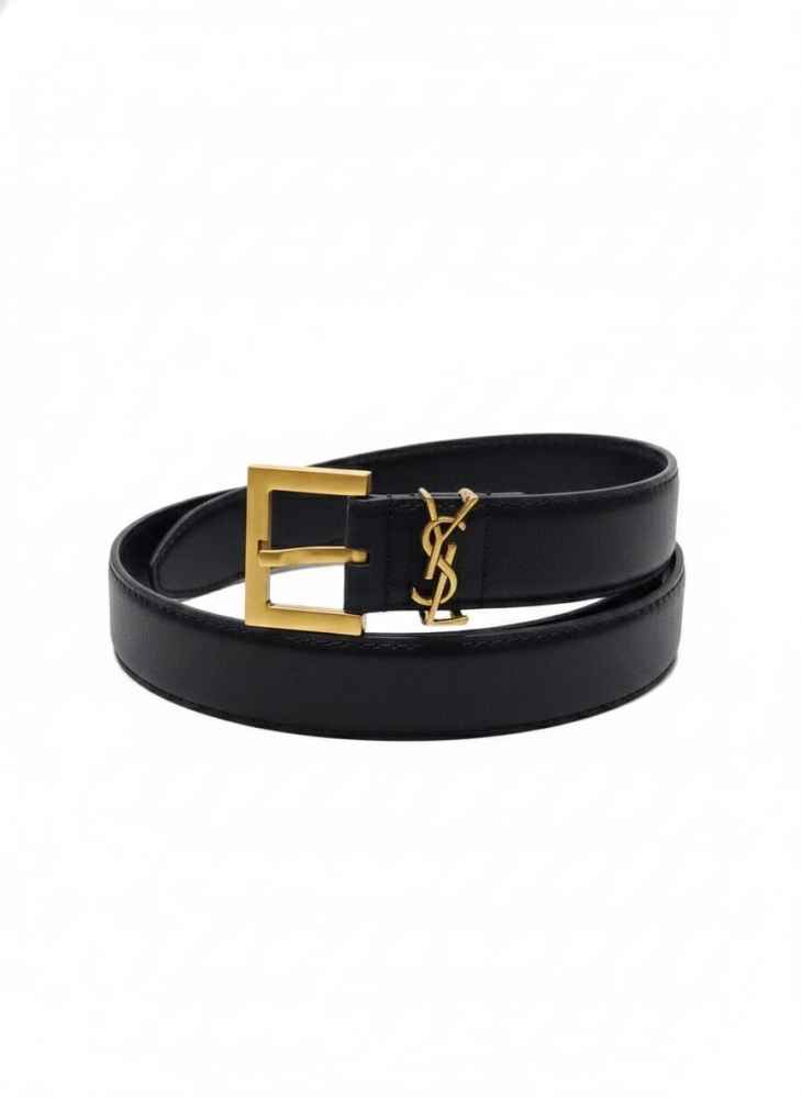 Ysl Black & Golden Premium Quality Belt-thumb-0