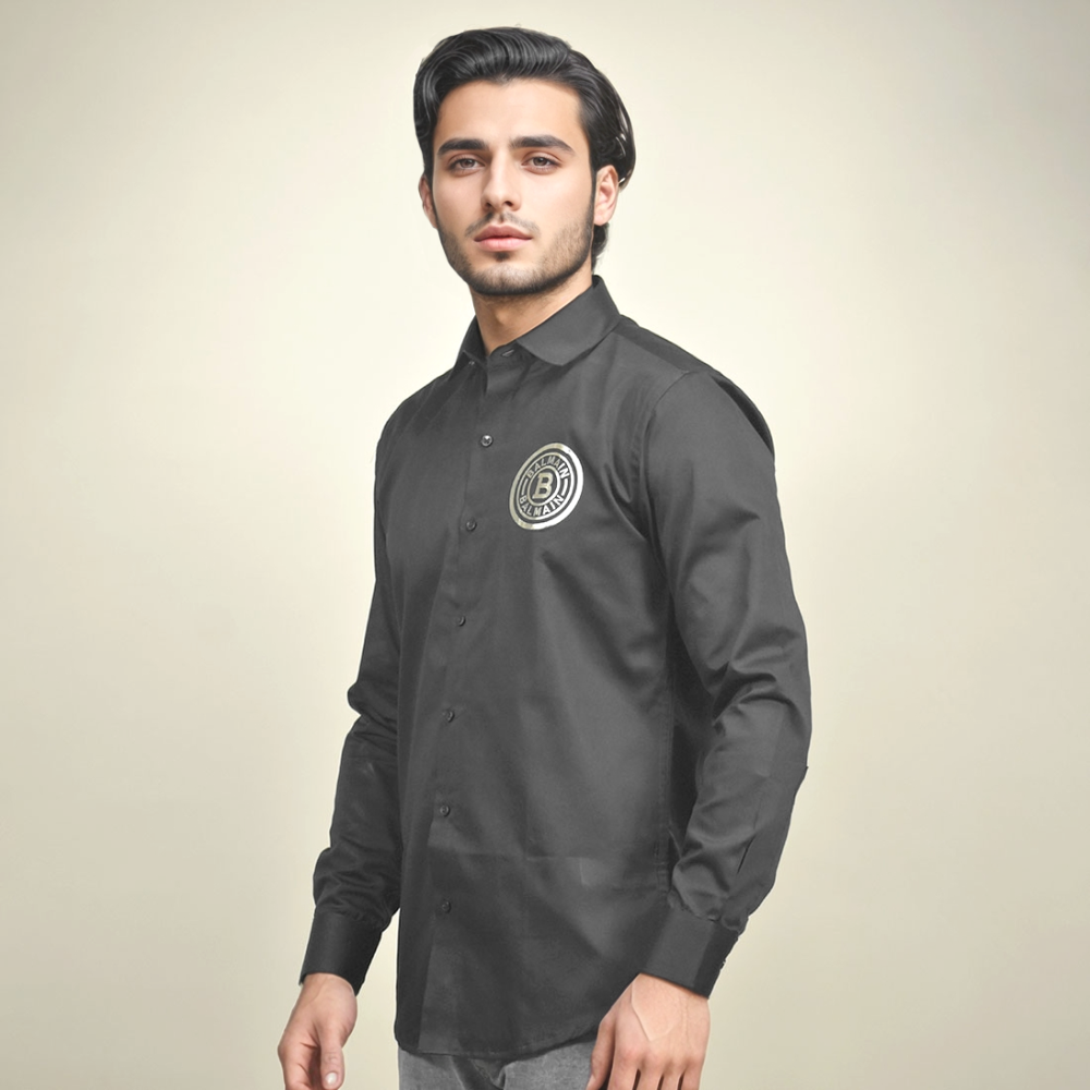 Balmain logo Print Black Premium Shirt-thumb-0