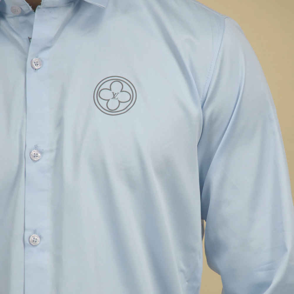 Louis Vuitton Sky Blue Premium Quality Shirt-4