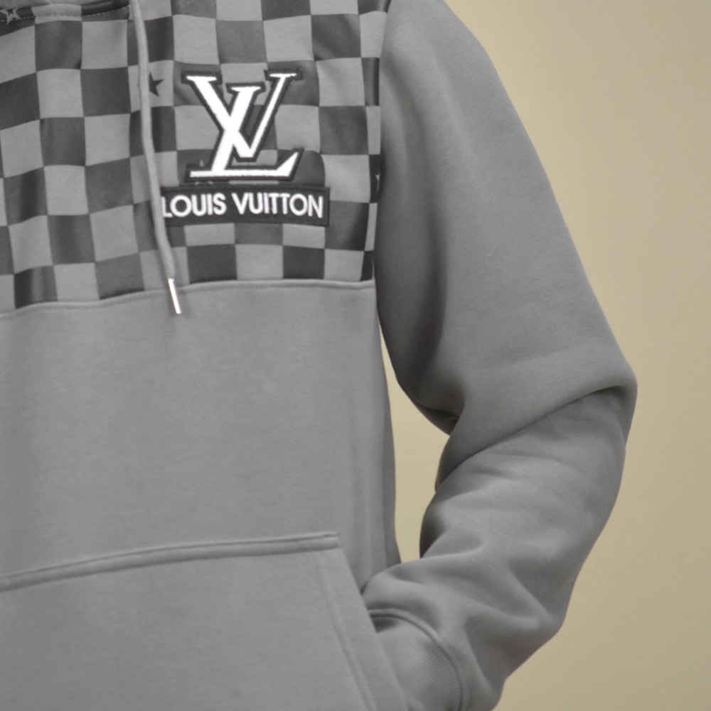 Louis Vuitton Grey Premium Quality Hoodie-thumb-4