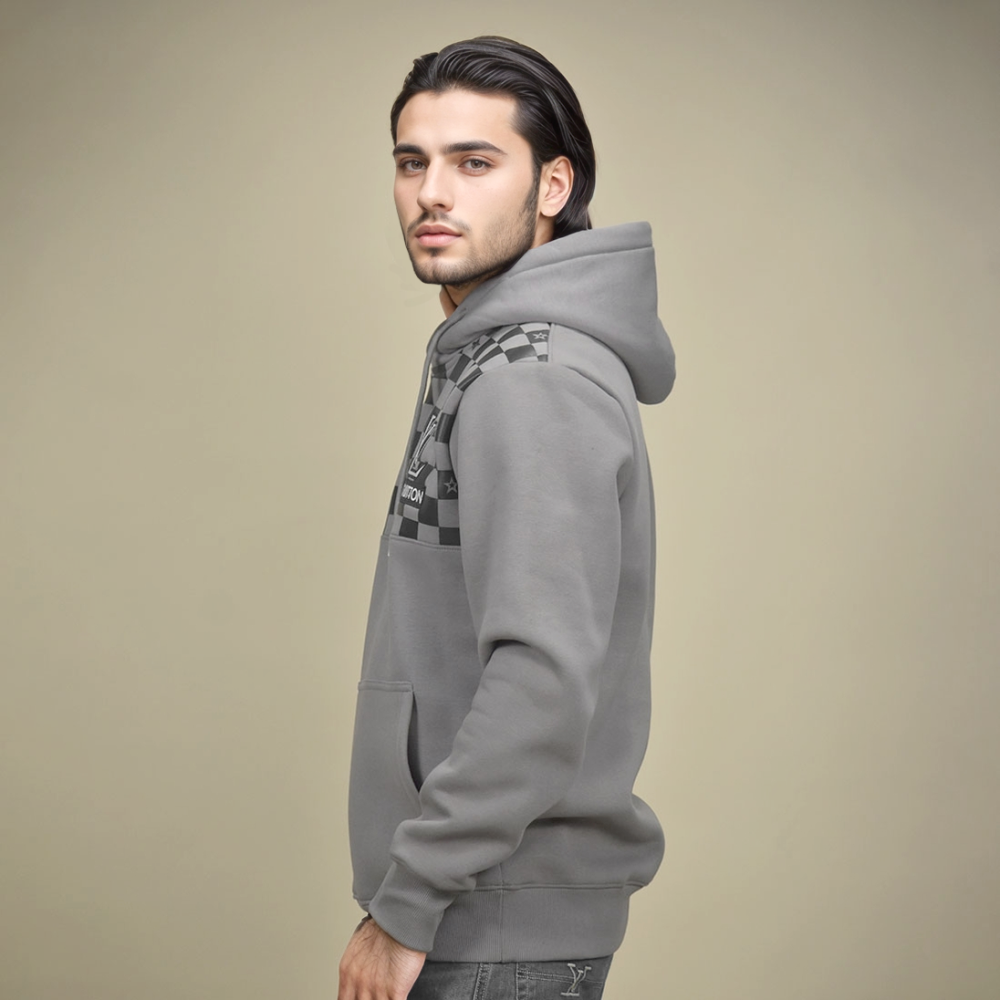 Louis Vuitton Grey Premium Quality Hoodie-thumb-2