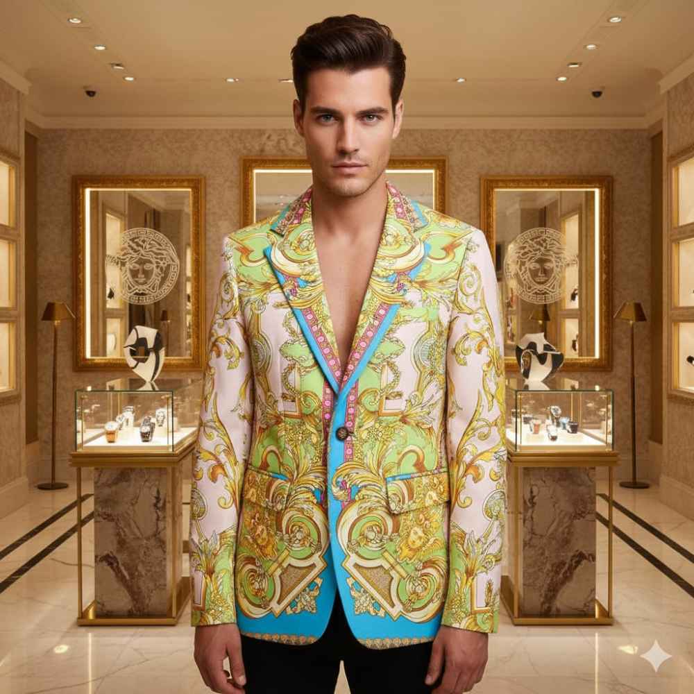 Versace Imported Yellow Premium Quality Blazer-3