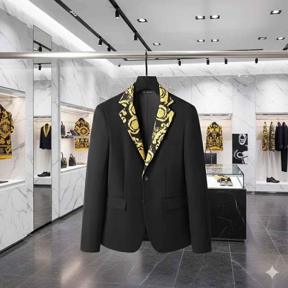 Versace Imported Black Premium Quality Blazer-thumb-3