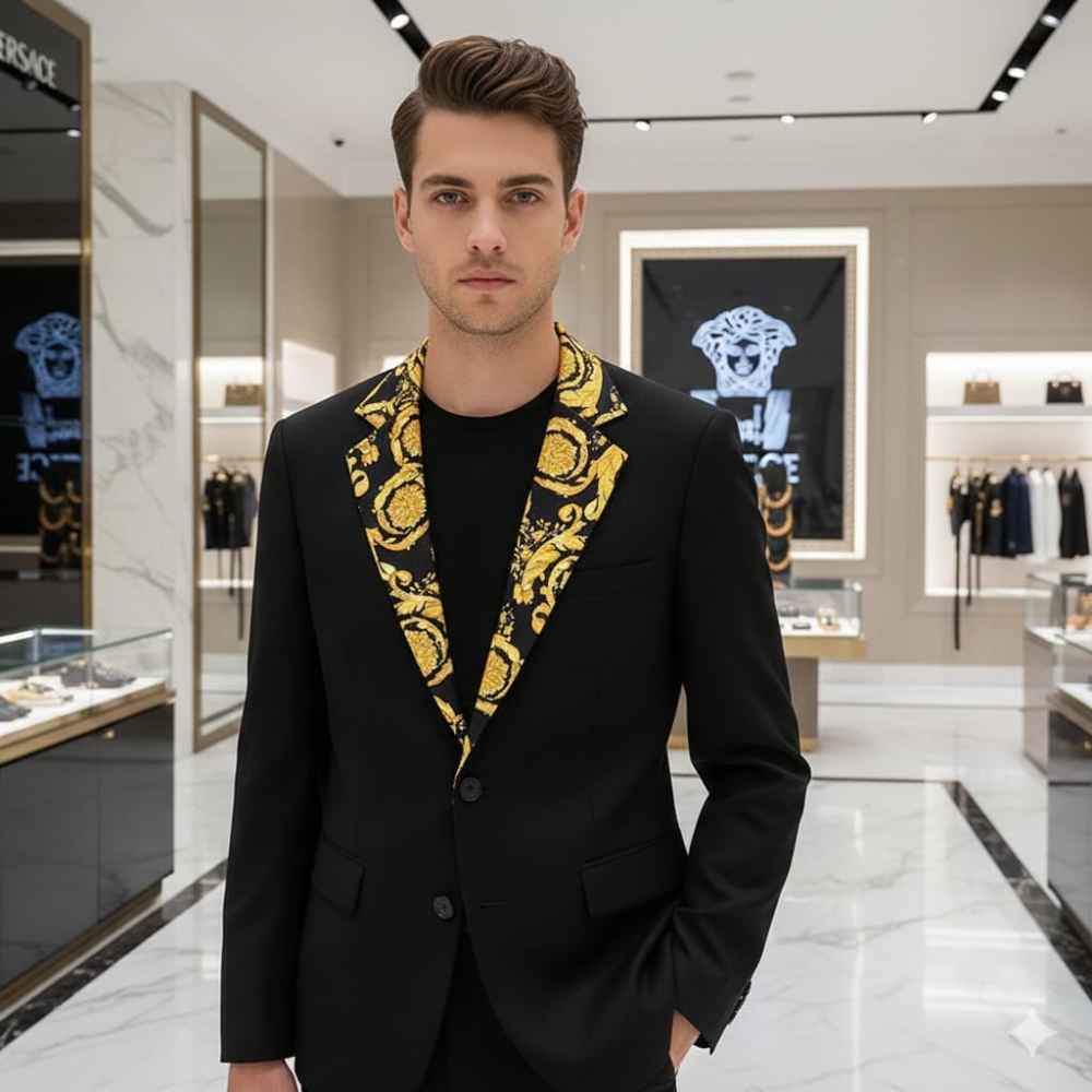 Versace Imported Black Premium Quality Blazer-thumb-0