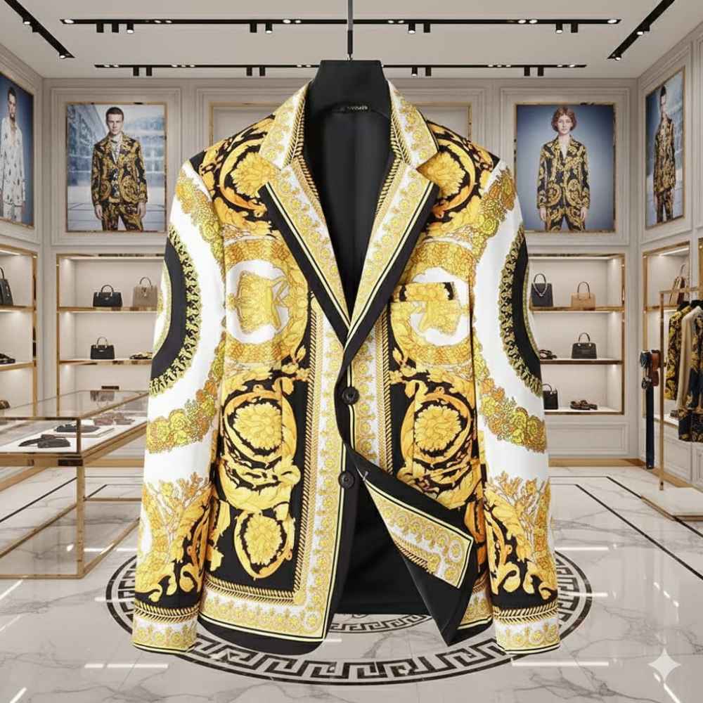 Versace Imported Yellow Premium Quality Blazer-4