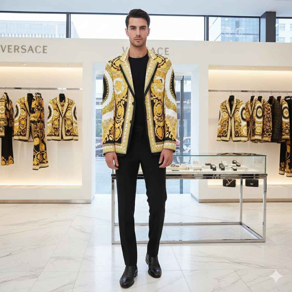 Versace Imported Yellow Premium Quality Blazer-1