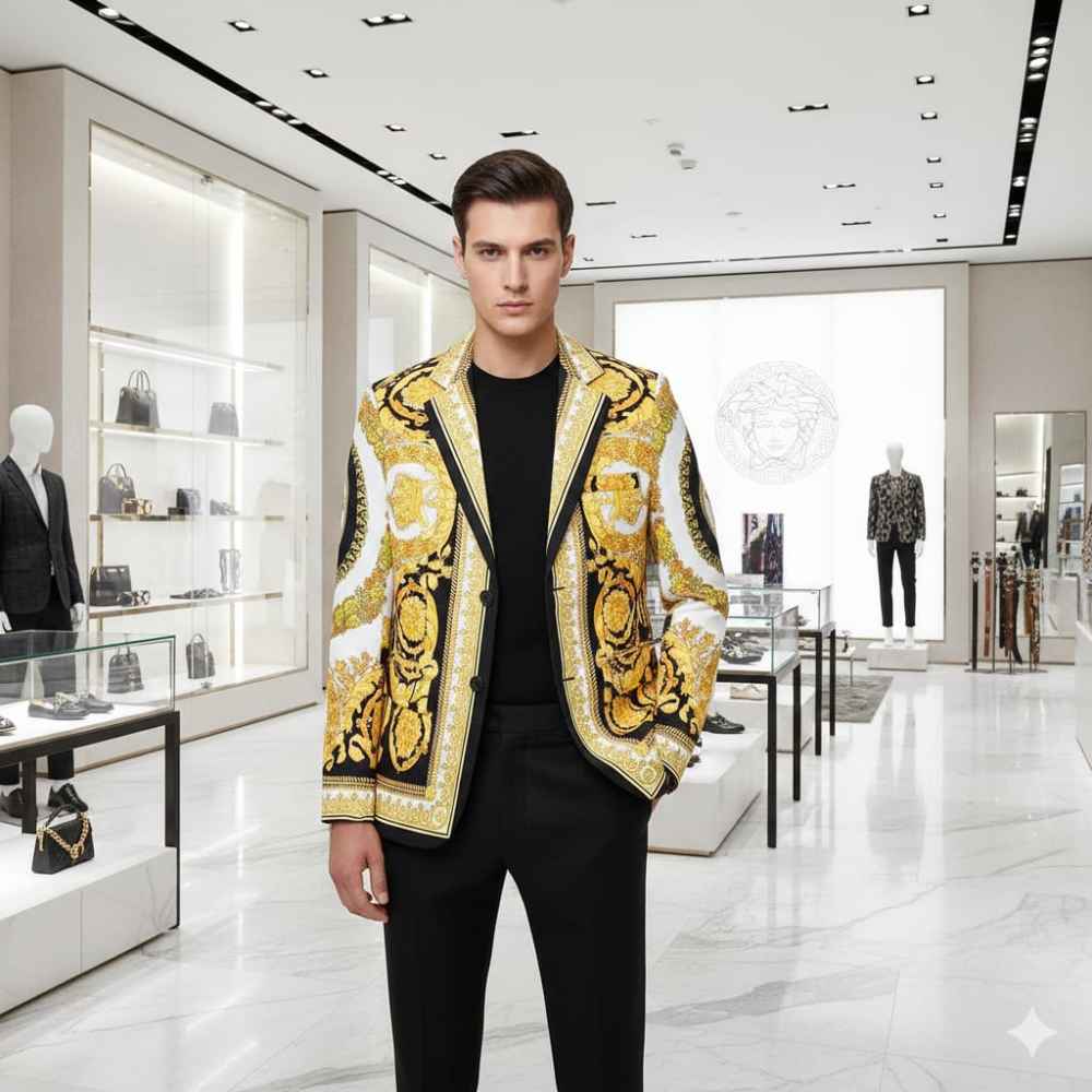 Versace Imported Yellow Premium Quality Blazer-3