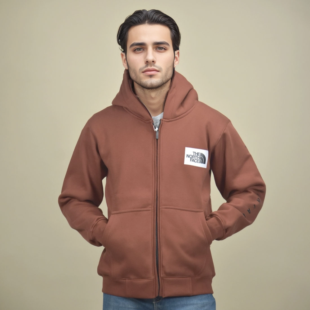The North Face Dark Brown Premium Quality Hoodie-thumb-1