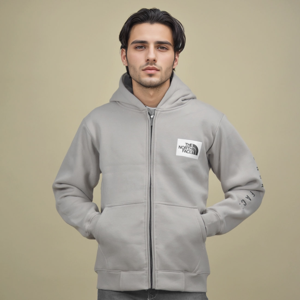 The North Face Grey Premium Quality Hoodie-thumb-1