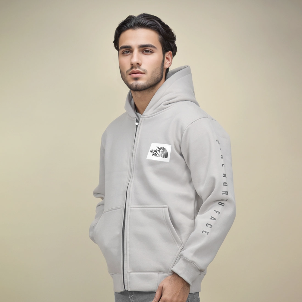 The North Face Grey Premium Quality Hoodie-thumb-0