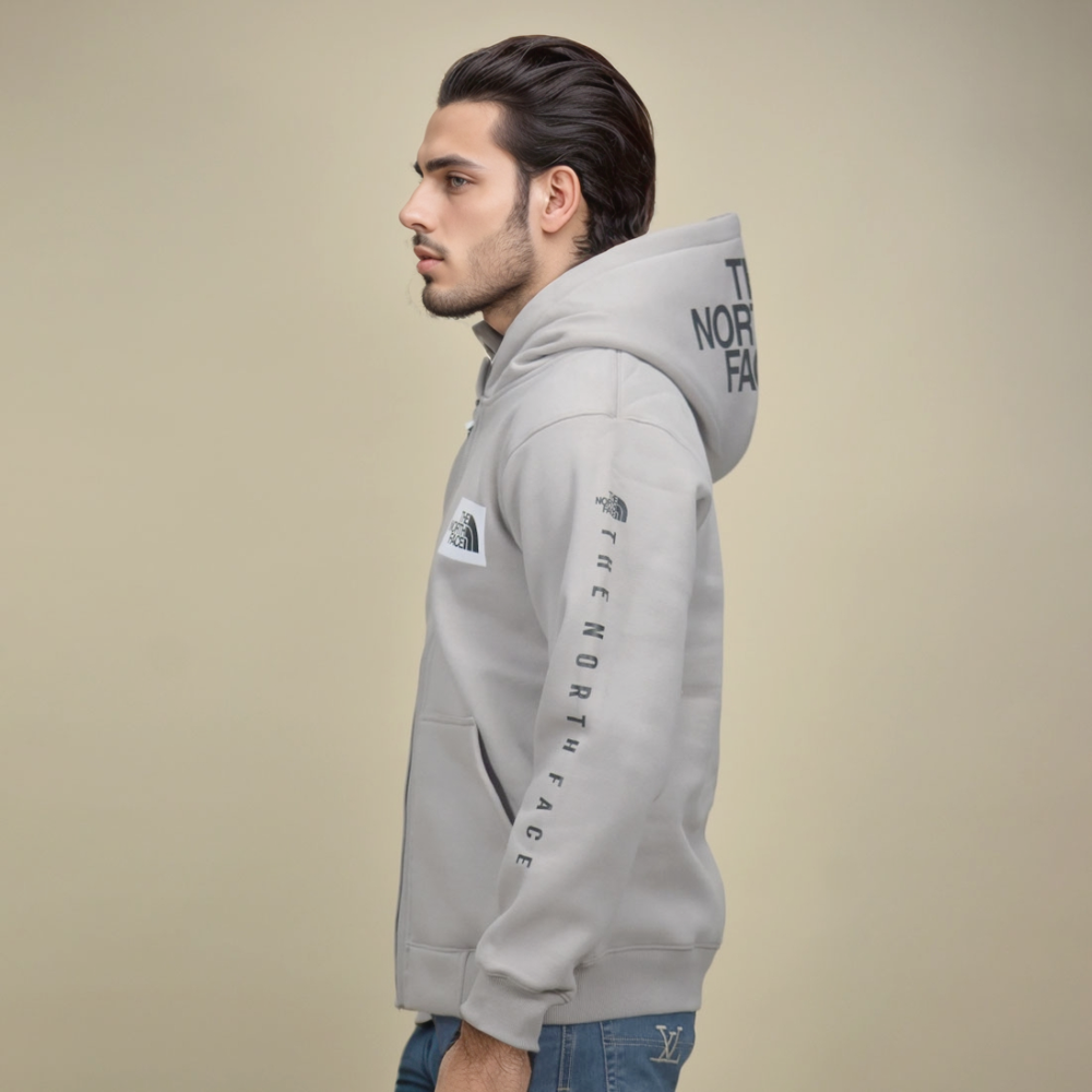 The North Face Grey Premium Quality Hoodie-thumb-2