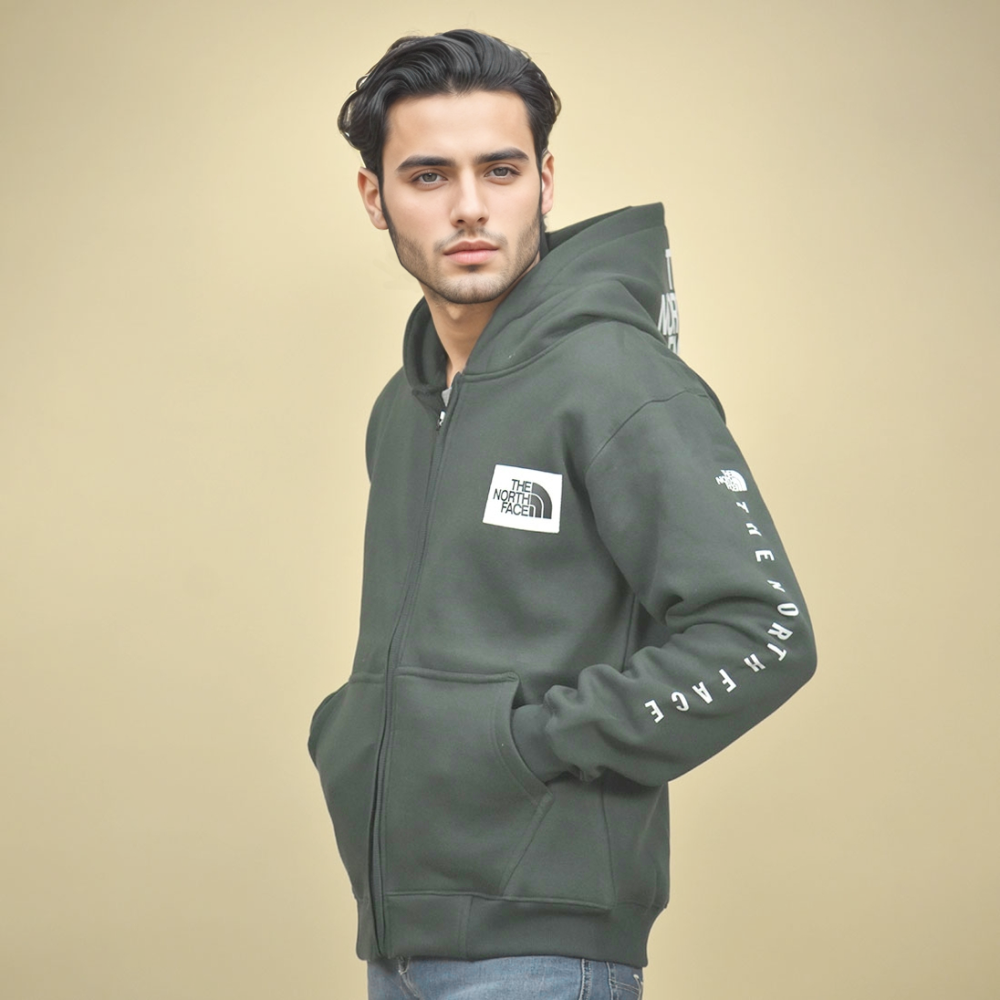 The North Face Green Premium Quality Hoodie-thumb-0