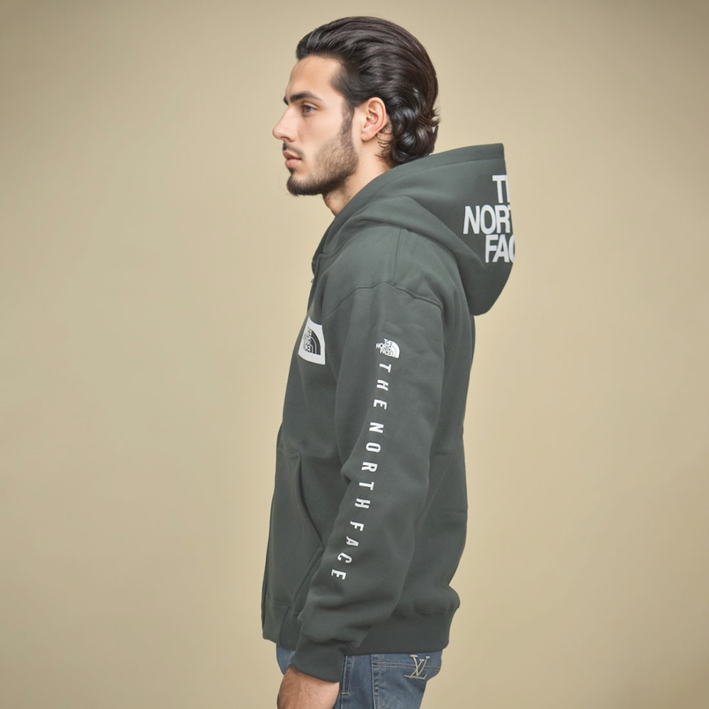 The North Face Green Premium Quality Hoodie-thumb-2